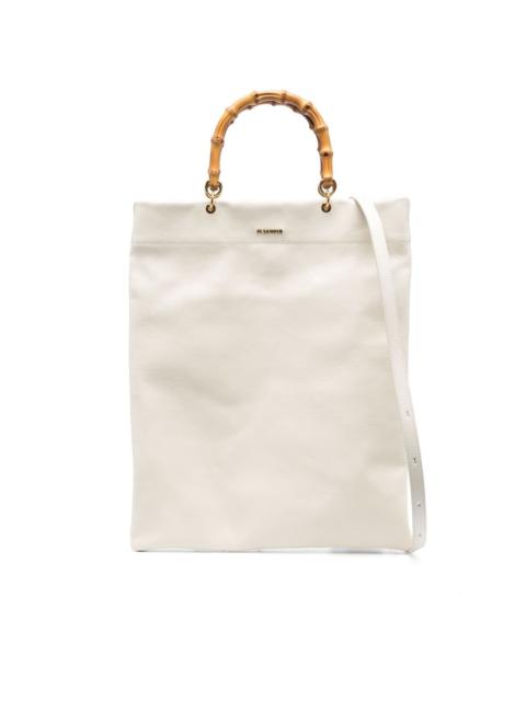 Jil Sander bamboo-handle leather tote bag