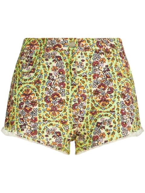 Etro paisley-print denim shorts