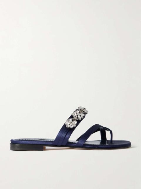 Perlusa crystal-embellished satin sandals