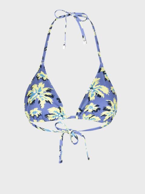 Paul Smith Cornflower Blue 'Palm Burst' Triangle Bikini Top