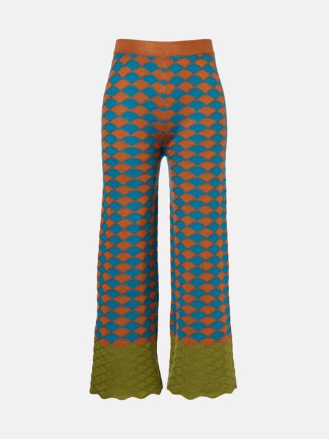 La DoubleJ Intarsia knitted straight wool pants