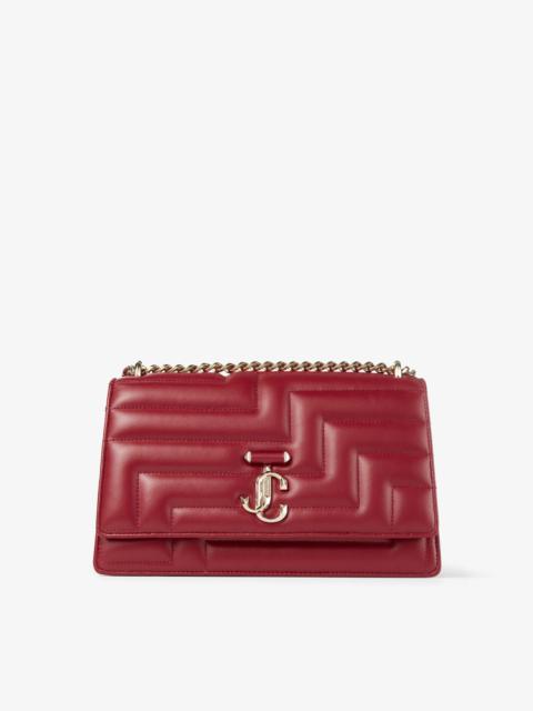 JIMMY CHOO Avenue Shoulder
Cranberry Avenue Nappa Leather Shoulder Bag with JC Emblem