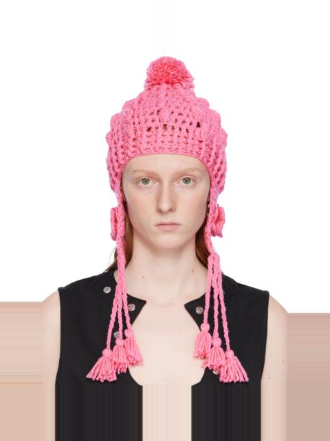 ANNA SUI Pink Butterfly Beanie