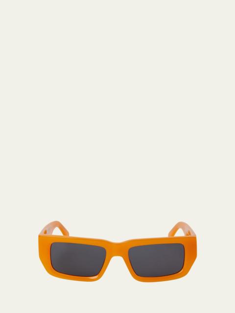 Palm Angels Sutter Orange Acetate Rectangle Sunglasses