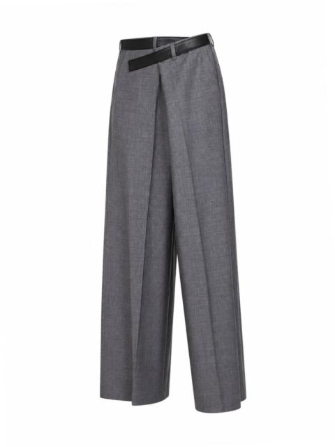DARKPARK Grey Gaia wool wide-leg trousers with belt