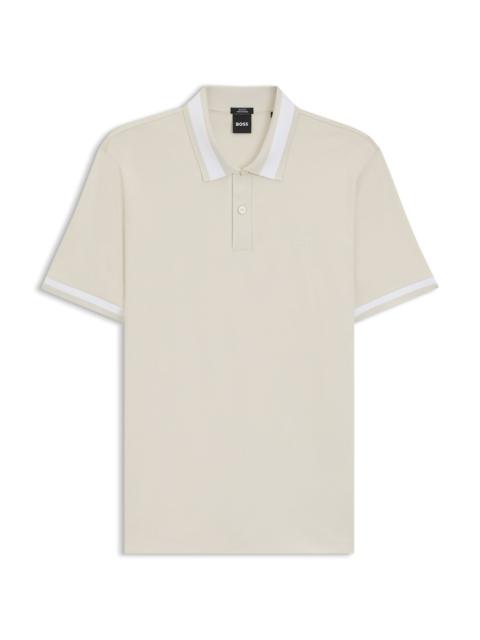 BOSS SLIM-FIT POLO SHIRT IN MERCERIZED STRETCH-COTTON PIQUÉ