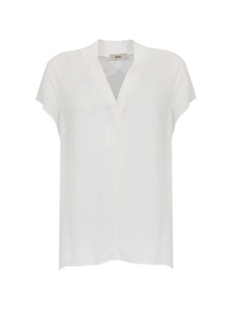 Herno V-neck short-sleeve blouse