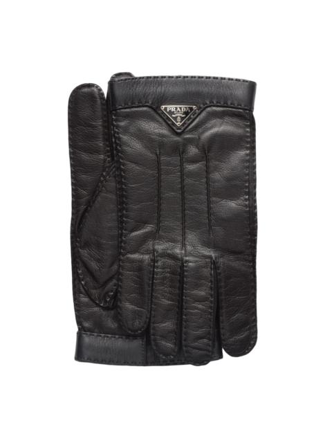 Prada Men's Leather Gloves - Black