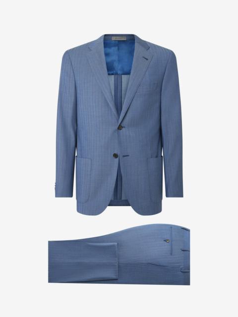 CORNELIANI Unlined pale blue wool suit