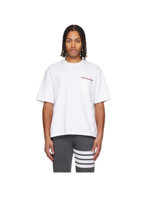 Thom Browne White Milano Cotton Oversized Pocket T-shirt