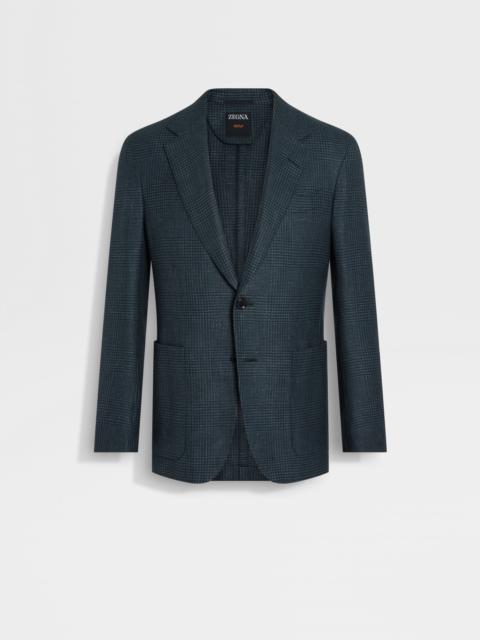 DARK GREEN CASHMERE SILK AND LINEN JACKET