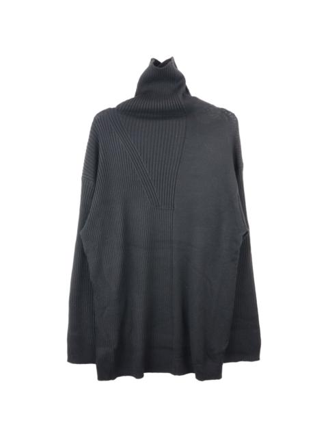 half-ribbed roll neck jumper