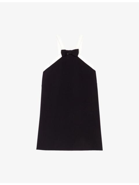 maje Tuxedo Halter-Neck Stretch-Crepe Mini Dress