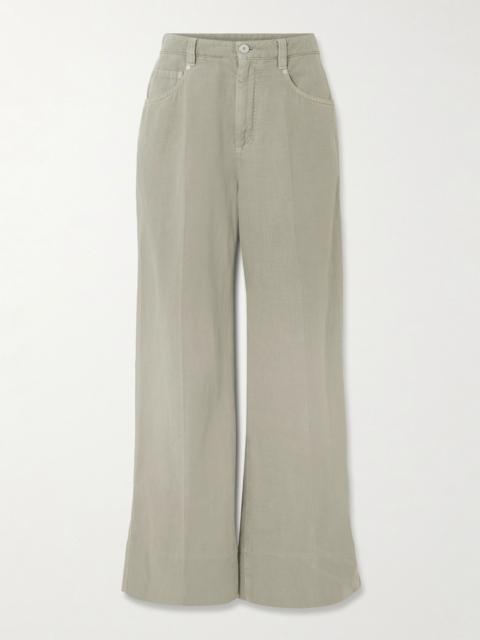 Brunello Cucinelli High-rise wide-leg jeans Green
