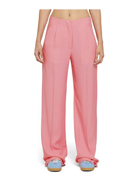 Tailored viscose full-length pleated pants