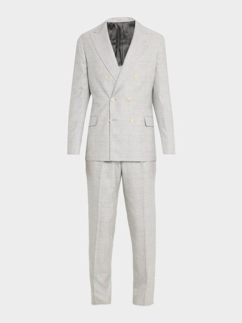 Brunello Cucinelli Men's Virgin Wool Glen Plaid Suit
