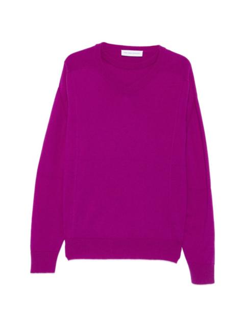 MARIE ADAM-LEENAERDT layered-neckline rib-trimmed cardigan