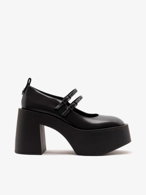 Larroudé Olivia Platform Pump Black Leather
