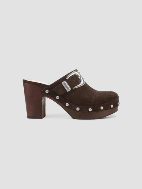 VERONICA BEARD Women's Larken 95MM Suede Clogs - Espresso