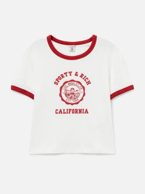 Sporty & Rich CALIFORNIA EMBLEM SOFT RINGER TEE