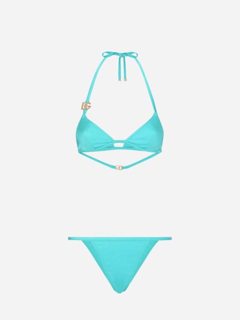 Dolce & Gabbana Triangle bikini with DG logo