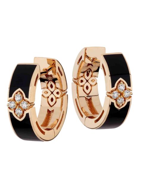 ROBERTO COIN Women's Love In Verona 18K Rose Gold, Enamel & 0.06 TCW Diamond Hoop Earrings - Black