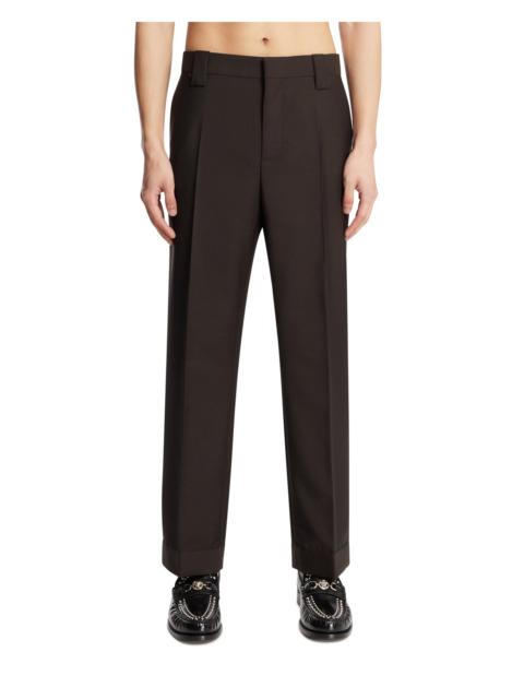 VERSACE Brown Wool-Mohair Regular Formal Pants