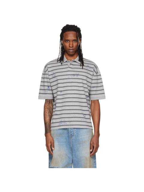 VETEMENTS Gray Scribbled Polo