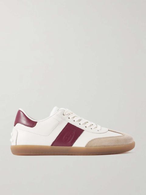 Tod's Cassetta suede-trimmed leather sneakers White