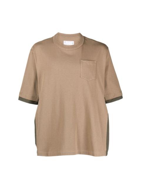 sacai colour-block cotton T-shirt