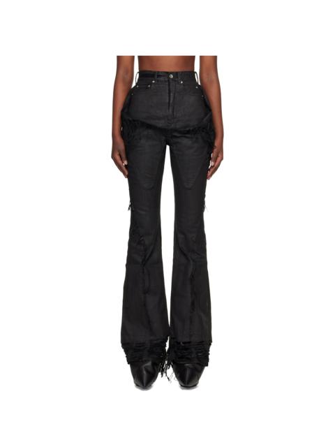 Rick Owens DRKSHDW Black Temple Slivered Bootcut Jeans