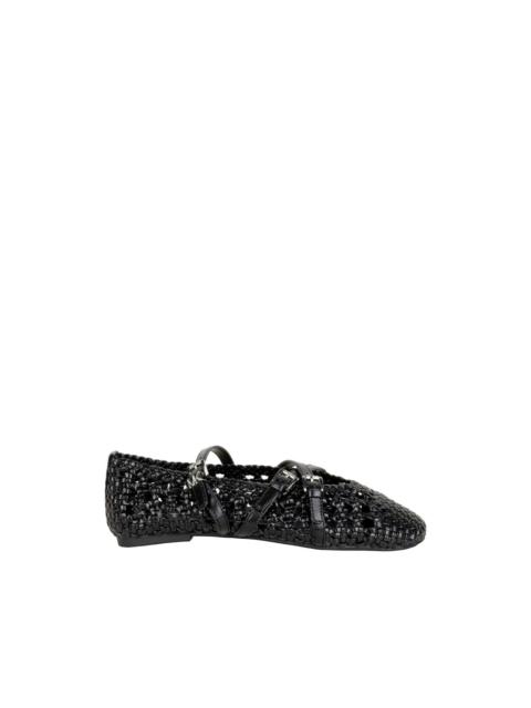 MICHAEL KORS Indy Flex woven buckle-strap ballet flats