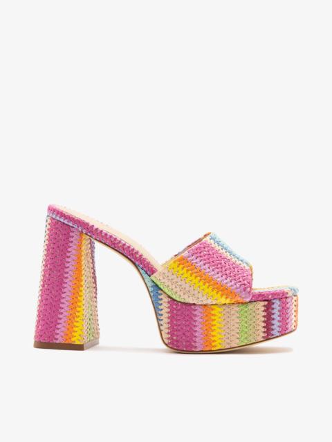 Larroudé Dolly Mule Rainbow Raffia