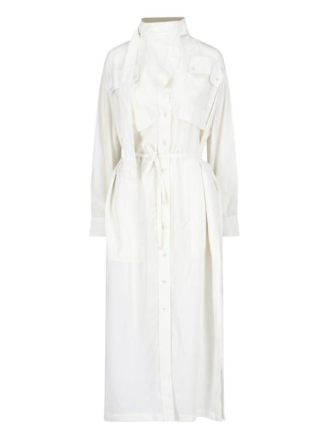 オールインワン・サロペット Lemaire White Fabric Maxi Shirt Dress Silk Asymmetrical Shirt Dress – La Garçonne