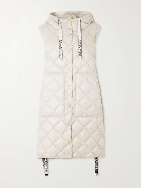 The Cube hooded grosgrain-trimmed quilted shell down vest