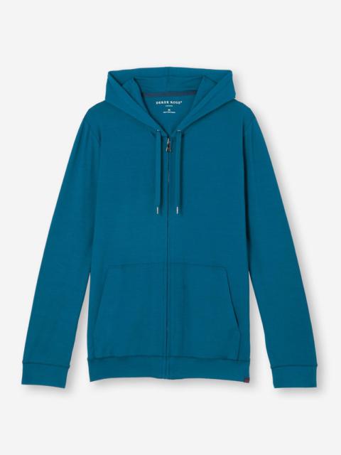 Derek Rose Men's Hoodie Basel Micro Modal Stretch Poseidon Blue