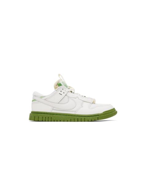 White & Green Air Dunk Low Jumbo Sneakers