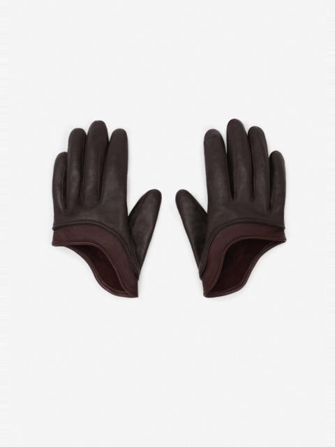 MAGDA BUTRYM Short leather gloves in brown