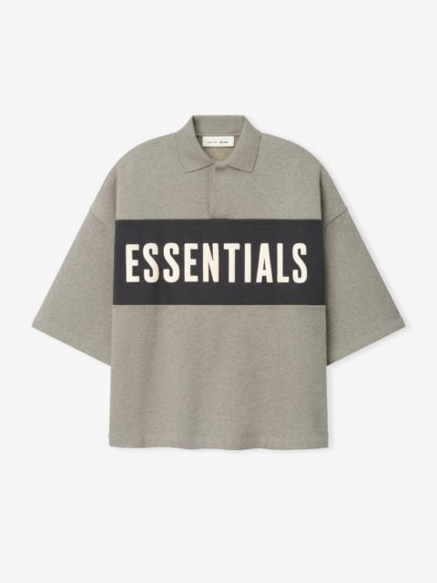 ESSENTIALS Cropped Panelled Polo