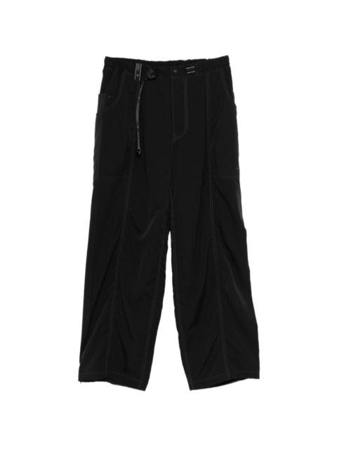 and Wander drawstring-hems topstitching wide-leg trousers