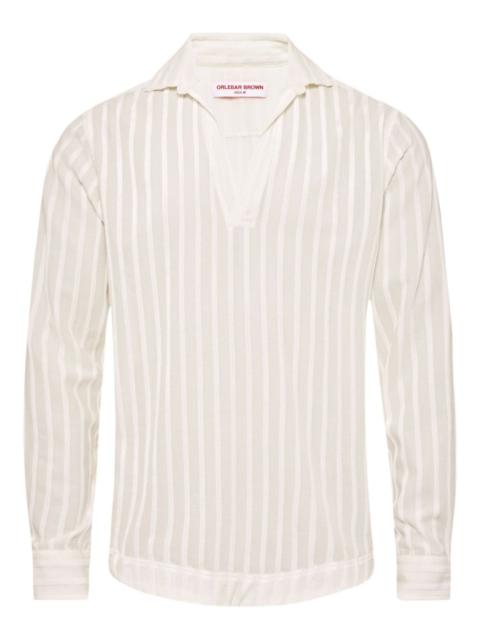 ORLEBAR BROWN vertical-striped chenille shirt