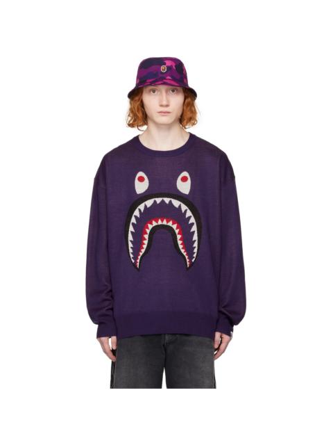 A BATHING APE® Purple Shark Sweater