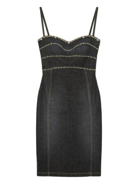 VERSACE embellished denim dress