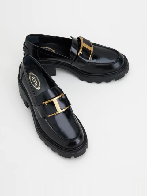 Tod's LOAFERS IN LEATHER - BLACK