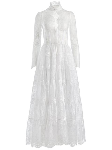 Alice + Olivia XAVIER TIERED LACE MAXI COAT