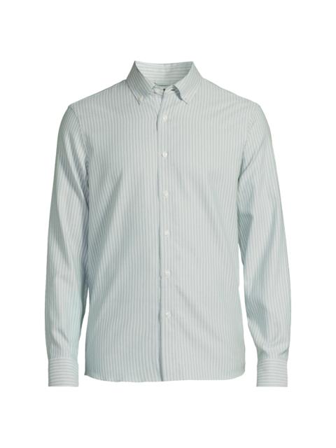MICHAEL KORS Men's Striped Cotton Button-Down Shirt - Pine Green