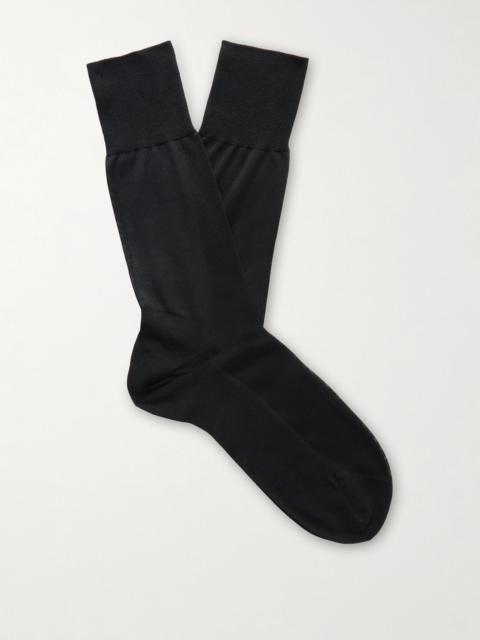 FALKE Set of Two Silk-Blend Socks Black