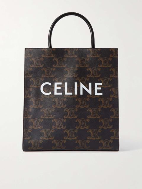 CELINE Cabas Triomphe Leather-Trimmed Logo-Print Coated-Canvas Tote Bag