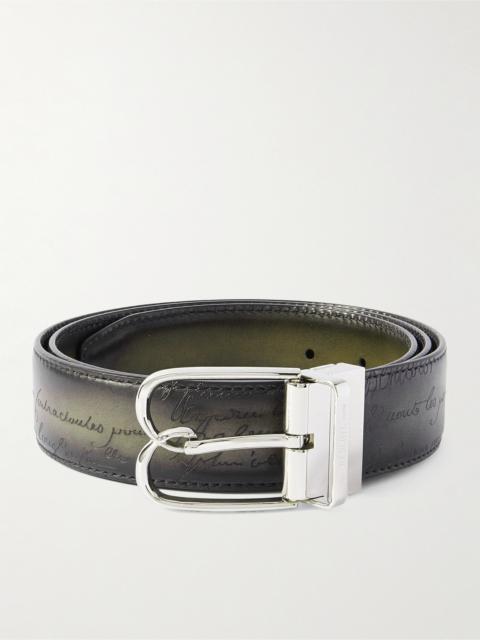 Berluti B Volute Reversible Venezia Leather Belt