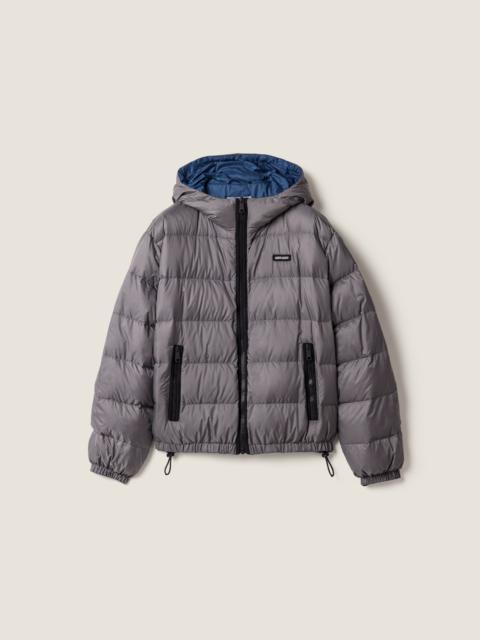 Miu Miu Light pongé down hoodie jacket
